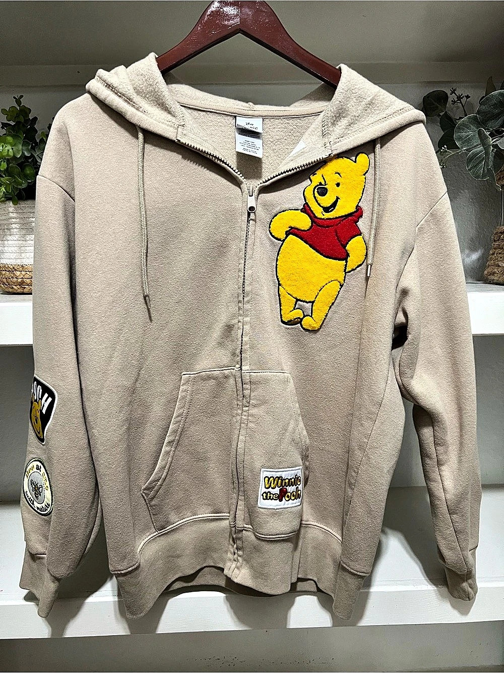 Disney Winnie the Pooh Full Zip Hoodie Brown Medium